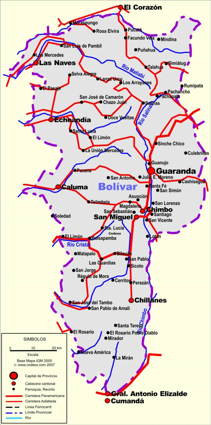 Provincia Bolívar Province Provinz Mapa Map Landkarte Bolivar